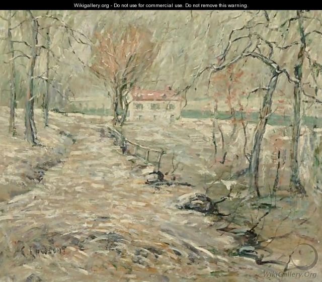 Winter Landscape With House - Ernest Lawson