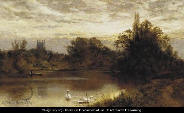 River With Swans - Alfred Glendening