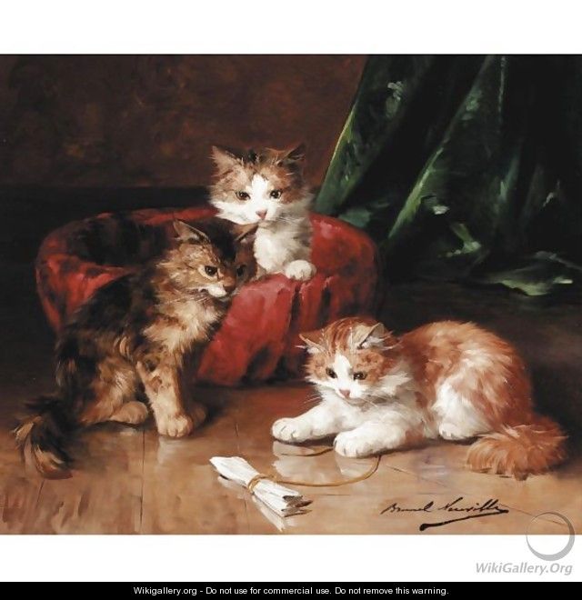 Three Young Kittens - Alphonse de Neuville