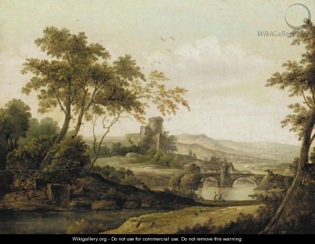 The Lakeside, castle In The Distance - French School