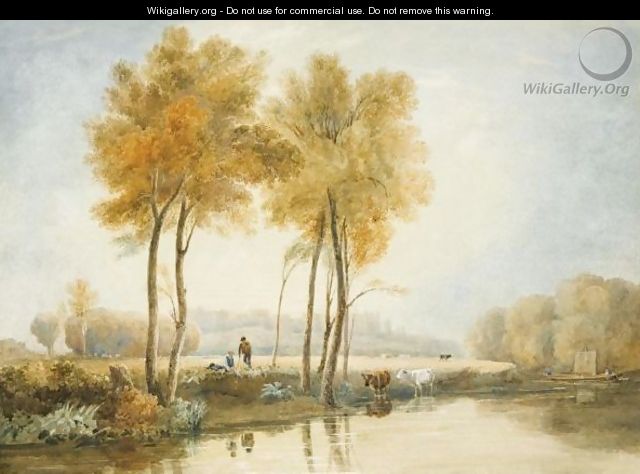 Boys And Cattle On The Banks Of The Thames, Windsor - David Cox