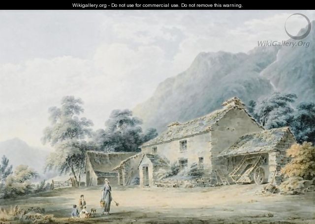 Figures Before A Farm House, Traditionally Identified As Keskadale, Cumbria - Paul Sandby