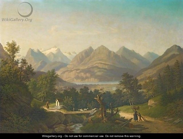 View To Brunnen And Seelisberg With Urirotstock, 1878 - Anton Winterlin