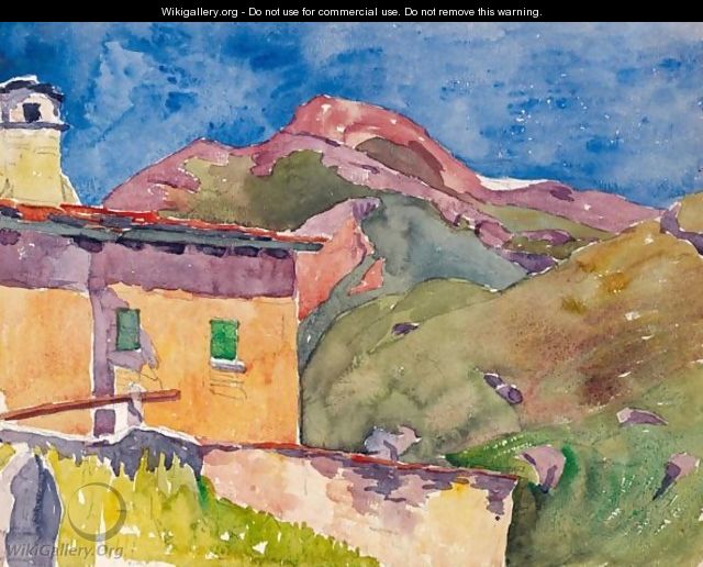 House With Longhino (Maloja) - Giovanni Giacometti