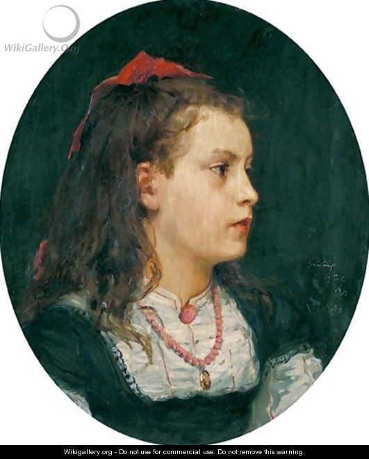 Portrait Of Bethli Oser, 1871 - Albert Anker