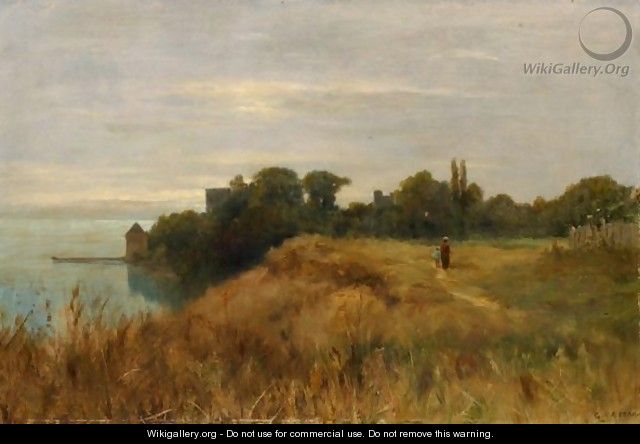 Au Bord Du Lac At The Lake Side - Gustave Castan