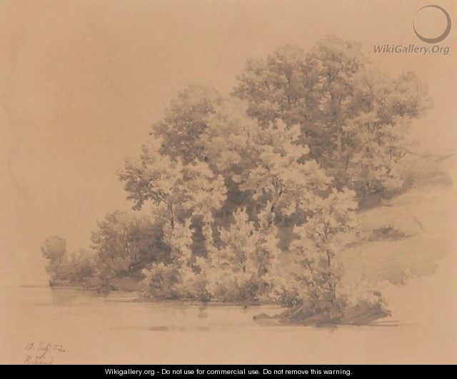 Baume Am Wasser, 1852 Trees At The Shore, 1852 - Robert Zund