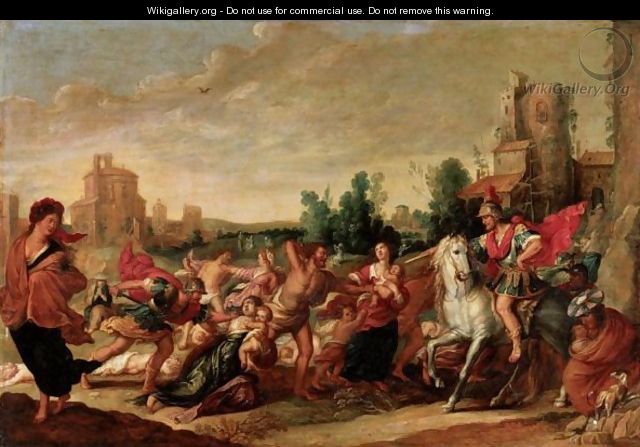 Landscape With The Massacre Of The Innocents - (after) Frans II Francken