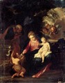 The Holy Family With Saint John The Baptist - (after) Pier Francesco Mola
