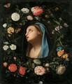 Madonna Encircled By A Garland Of Flowers - Jacob Marrel