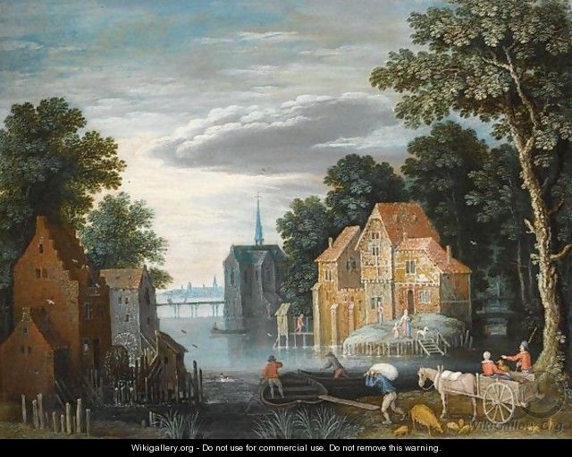A River Landscape With A Watermill - (after) Marten Ryckaert