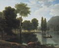 Rowing Party In A Landscape - Jean-Victor Bertin