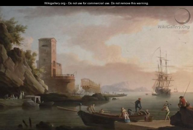 A Mediterranean Harbor With A Shipyard - Jean-Henri D