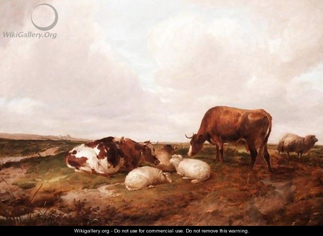 Cattle And Sheep Grazing 2 - Thomas Sidney Cooper