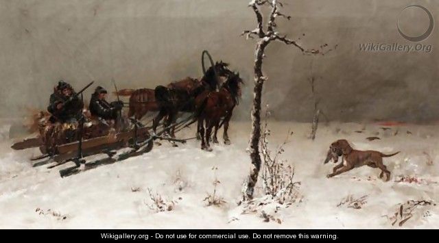 Hunters In The Snow - Polish School