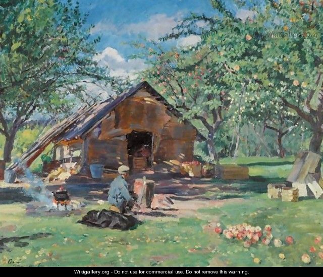 In The Orchard - Sergey Arsenievich Vinogradov