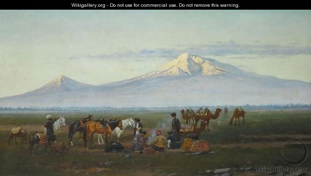 The Evening Encampment, Mount Ararat - Richard Karlovich Zommer