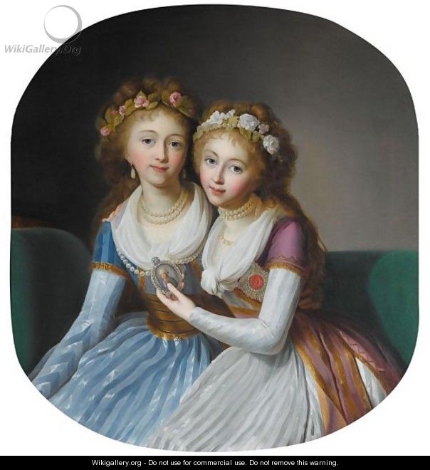 Portrait Of Alexandra Pavlova, Grand Duchess Of Russia (1783 -1801)and Elena Pavlovna, Grand Duchess Of Russia (1784-1803) - Johann Neumann