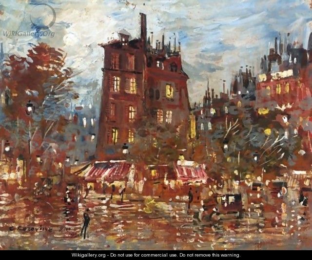 A Parisian Boulevard By Night - Konstantin Alexeievitch Korovin