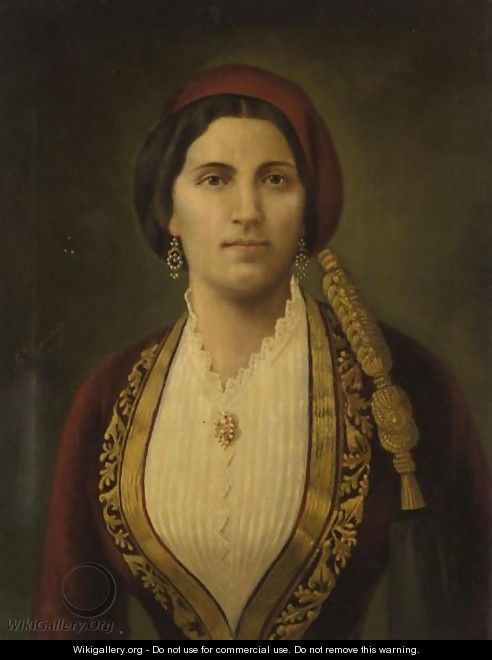 Portrait Of Kalidona Tricoupis - Spyridon Prosalentis