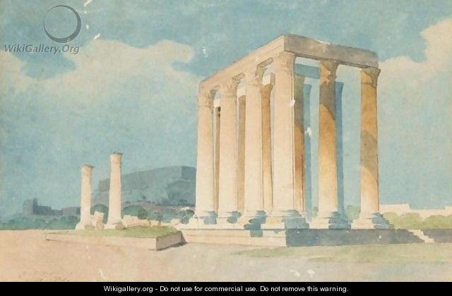 A View Of The Temple Of Olympus Zeus - Giovanni Lanza
