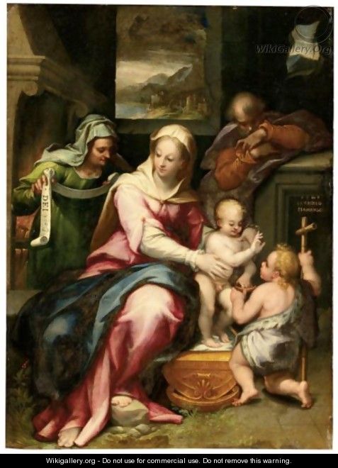 Sacra Famiglia Con Santa Elisabetta E San Giovannino - Denys Calvaert