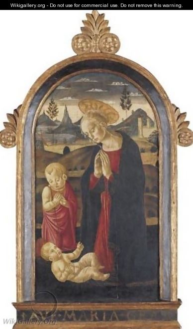 The Madonna And The Young Saint John Adoring The Christ Child - Bernardo Rossellino