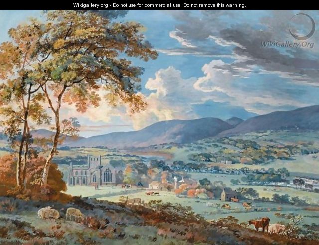 Melrose Abbey, The River Tweed Beyond - George Barret