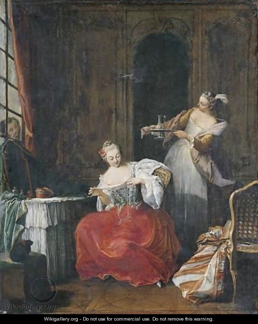 Interior Scenes With Figures - (after) Jean Francois De Troy