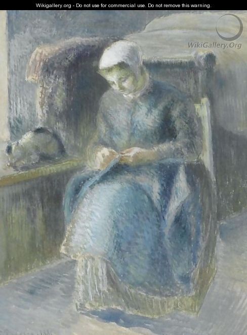Femme Cousant - Camille Pissarro