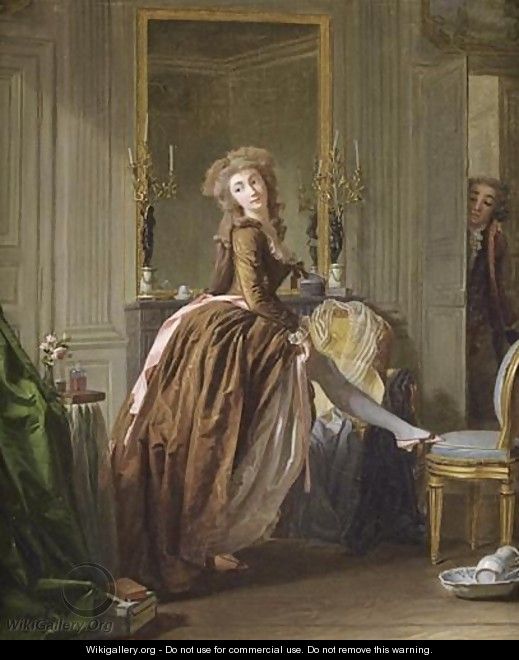 Young Lady In An Interior Getting Dressed - Michel Garnier