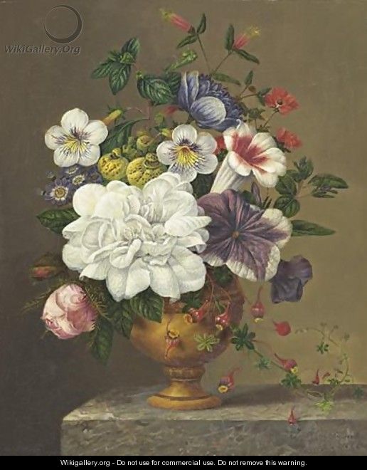 Vase Of Flowers - (after) George Jacobus Johannes Van Os