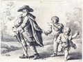 Two Children Teasing A Traveller - Domenico Maggiotto