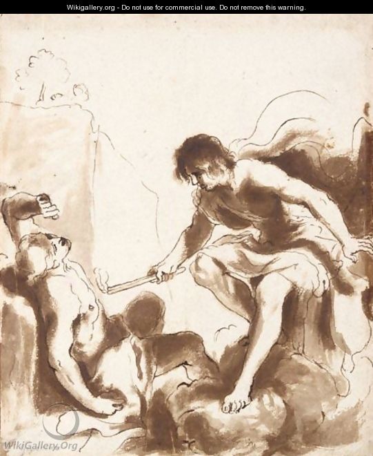 Prometheus Animating With Fire The Clay Figure Of A Recumbent Man - Giovanni Francesco Guercino (BARBIERI)