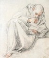 Study Of A Seated Monk Reading - Fra Semplice Da Verona
