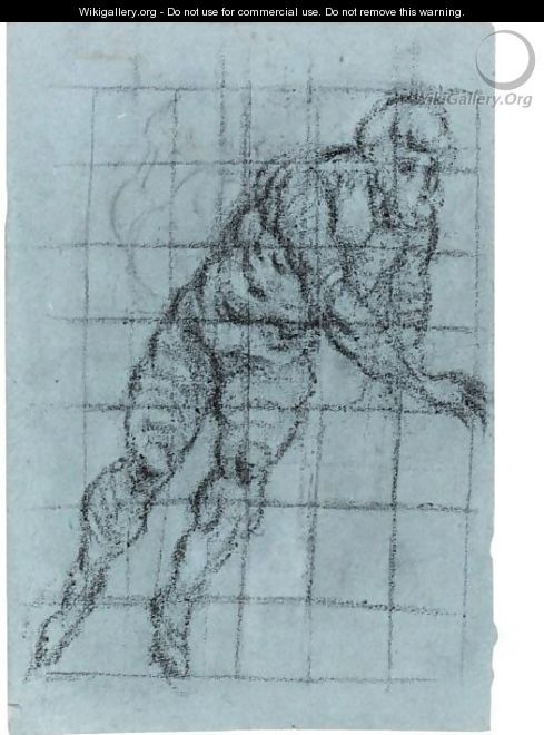 Study Of A Twisting Male Nude - Domenico Tintoretto (Robusti)