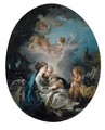 Virgin And Child With St. John The Baptist In A Wooded Landscape - (after) Francois Boucher