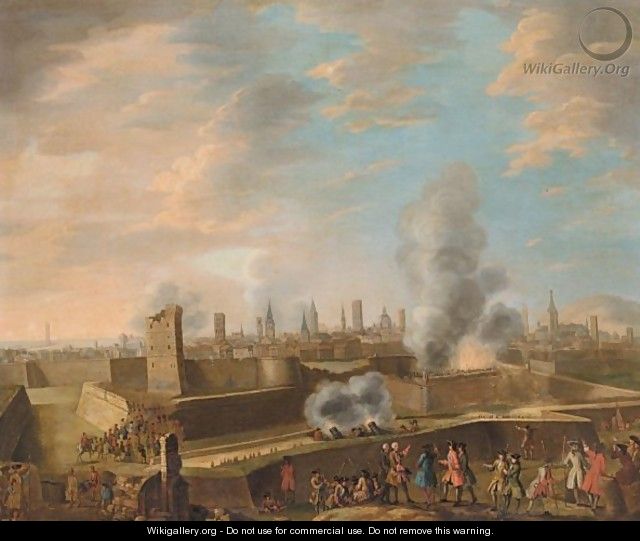 A Capriccio View Of The Siege Of A City - (after) Peter Tillemans