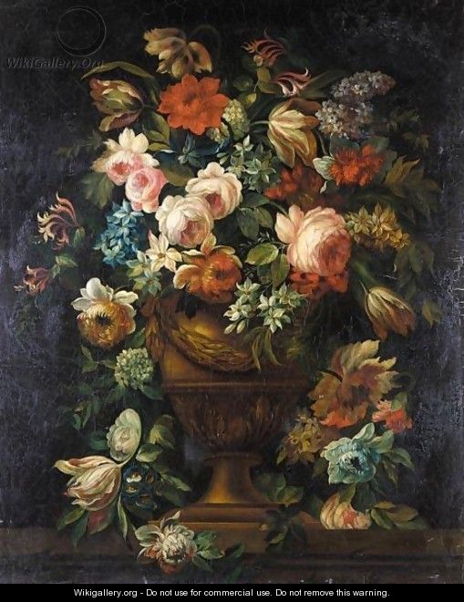 Still Life Of Flowers In An Urn - (after) Jean Baptiste Belin De Fontenay