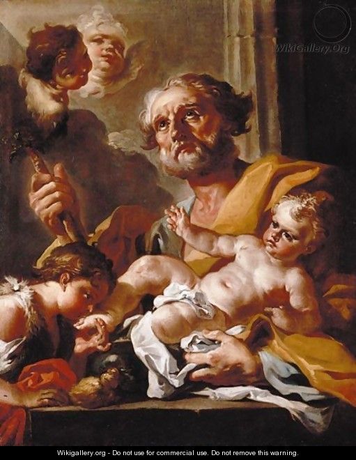 Saint Joseph With The Infant Christ And John The Baptist - Francesco Celebrano
