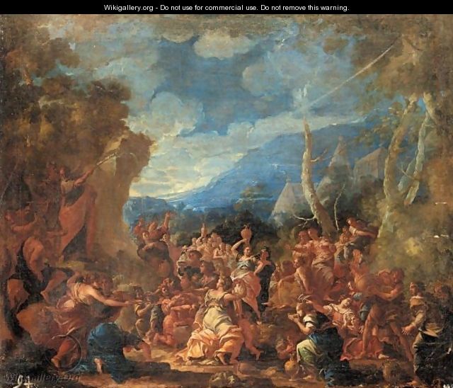 Moses Striking The Rock - Florentine School