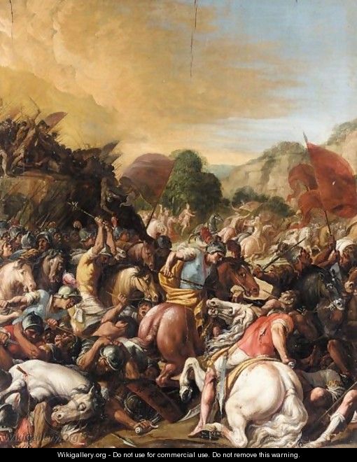 Battle Scene With The Death Absalom - Roman School