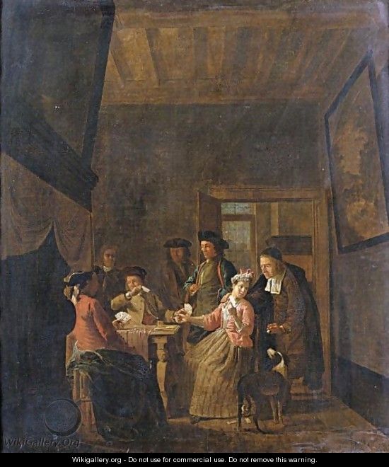 Interior With An Elegant Company Playing Cards - Maximilian Blommaert