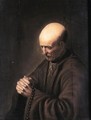 An Old Man With A Rosary - (after) Gerrit Dou