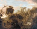 A Capriccio View Of Tivoli With Travellers - (after) Nicolaes Berchem