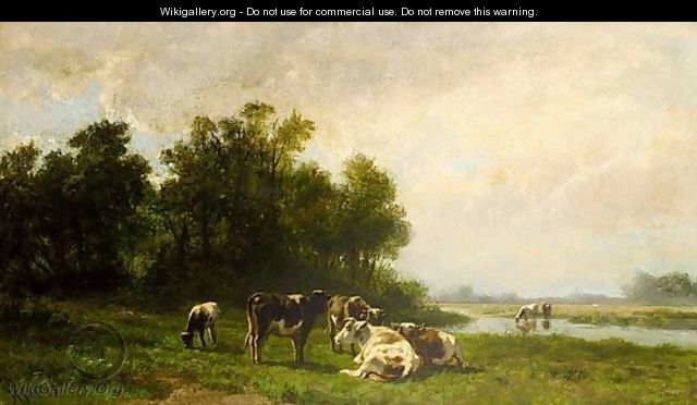 Cows In A Meadow - Hendrik Savrij