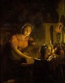 A Maid Polishing Copperware - Johannes Rosierse