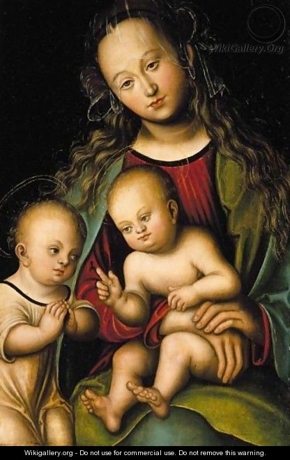 Virgin And Child With The Infant St. John The Baptist - (after) Lucas The Elder Cranach