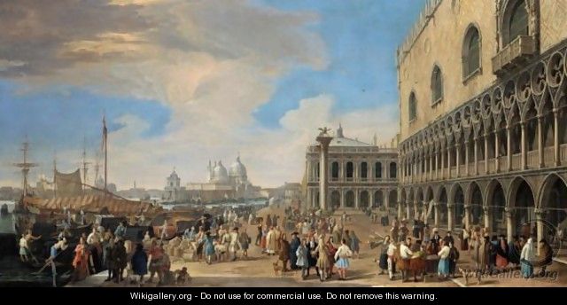 Venice, A View Of The Molo With The Doge