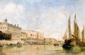 View Of The Molo, Venice, With The Piazzetta Di San Marco And The Doge's Palace - Edward William Cooke